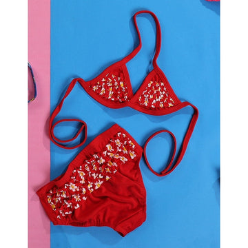 مايوه بناتي قطعتين غطس ليكرا من الصخره ,متعدد الالوان والاشكال صيفي بناتي